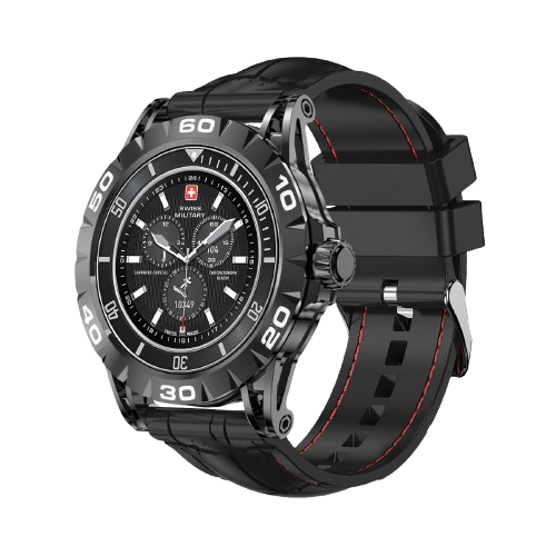 SWISS MILITARY DOM 2 Smart Watch (Silicon Strap) - Black
