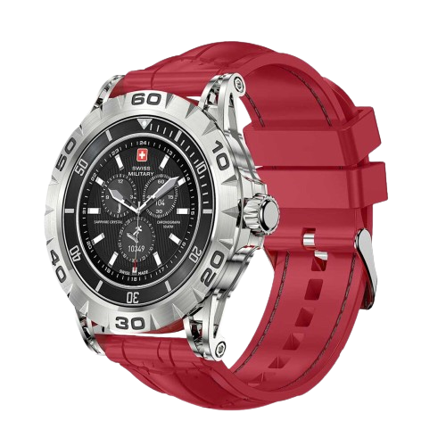 SWISS MILITARY DOM 2 Smart Watch (Silicon Strap) - Red