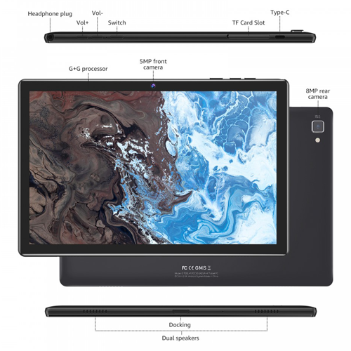 G-TiDE H1 4G 10-inch Tablet PC (3GB+32GB) - Black