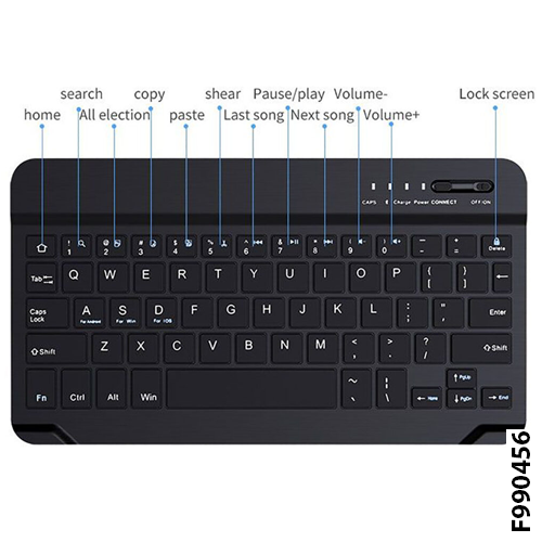 KAKU wireless keyboard for Windows / Mac / Android/iOS | 10 inch Mini Smart Bluetooth Keyboard