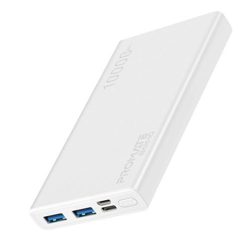 PROMATE 10000mAh BOLT-10 Compact Smart Charging Power Bank with Dual  USB Output